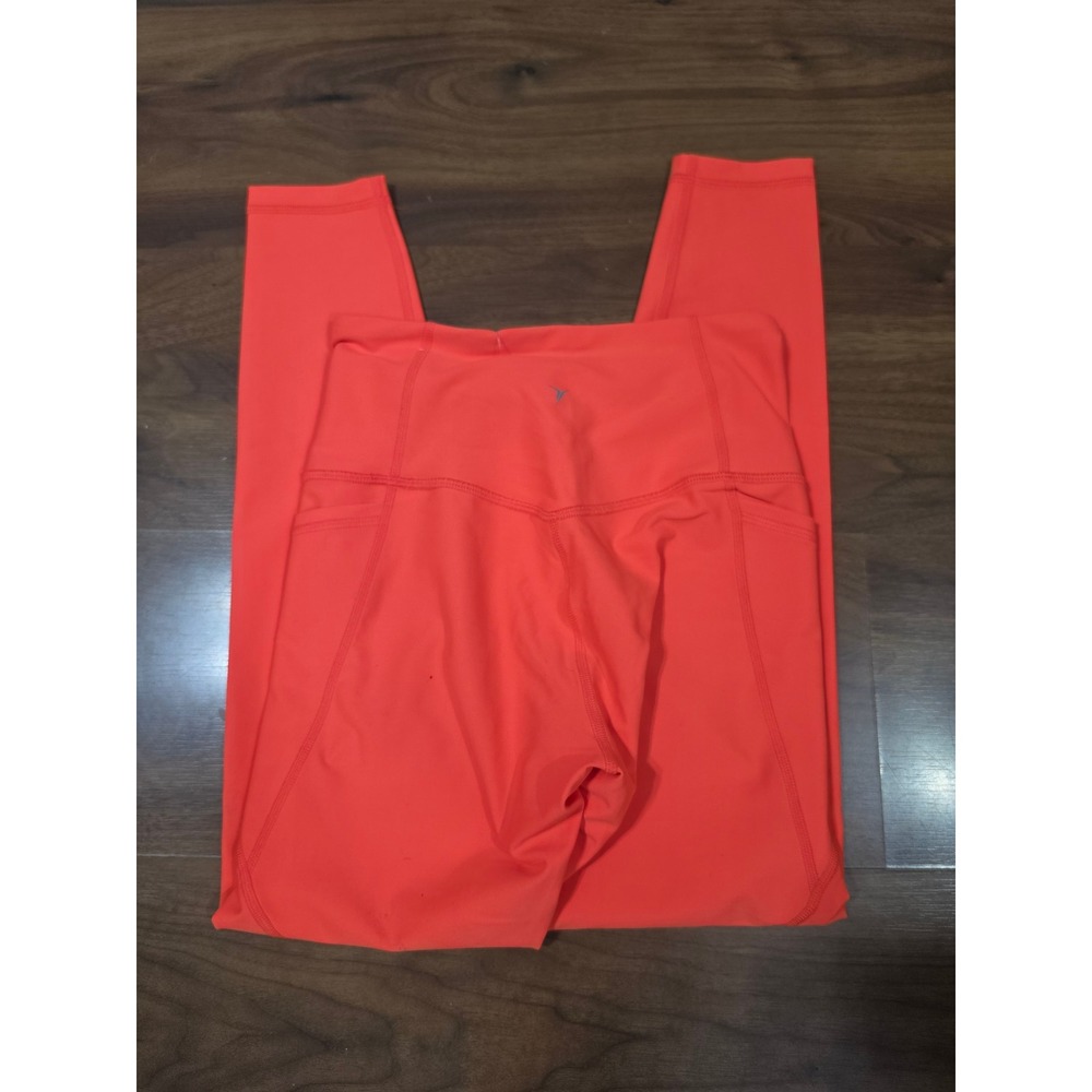 Excellent Old Navy Leggings Small Orange Powersoft High Waisted Side Pockets - Picture 4 of 4